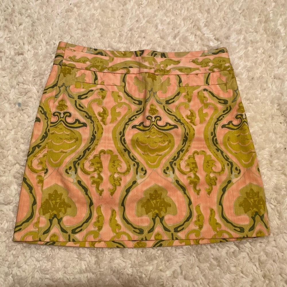 J Crew mini skirt, unique & one of a kind. Size 2!
